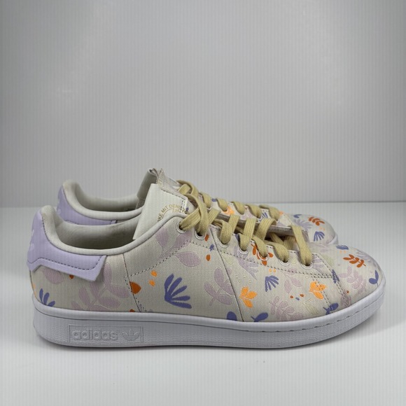 Adidas Stan Smith Plant Appreciation Day Women's 9 Cloud White Purple Sneakers‎ - Picture 10 of 16